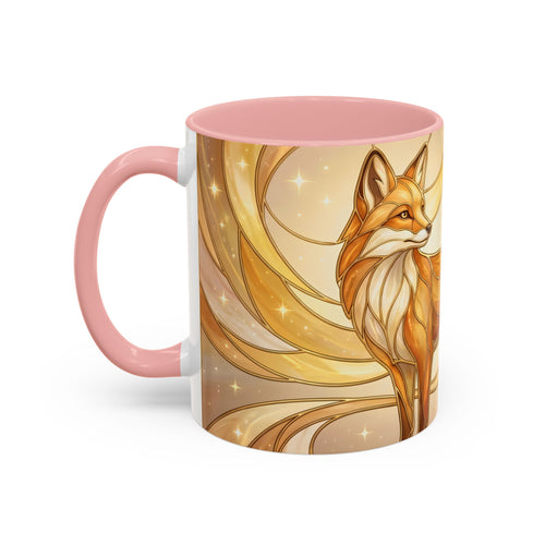 Golden Glow Fox Stained Glass Style Mug