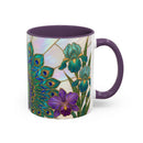 Floral Peacock Stained Glass Style Mug