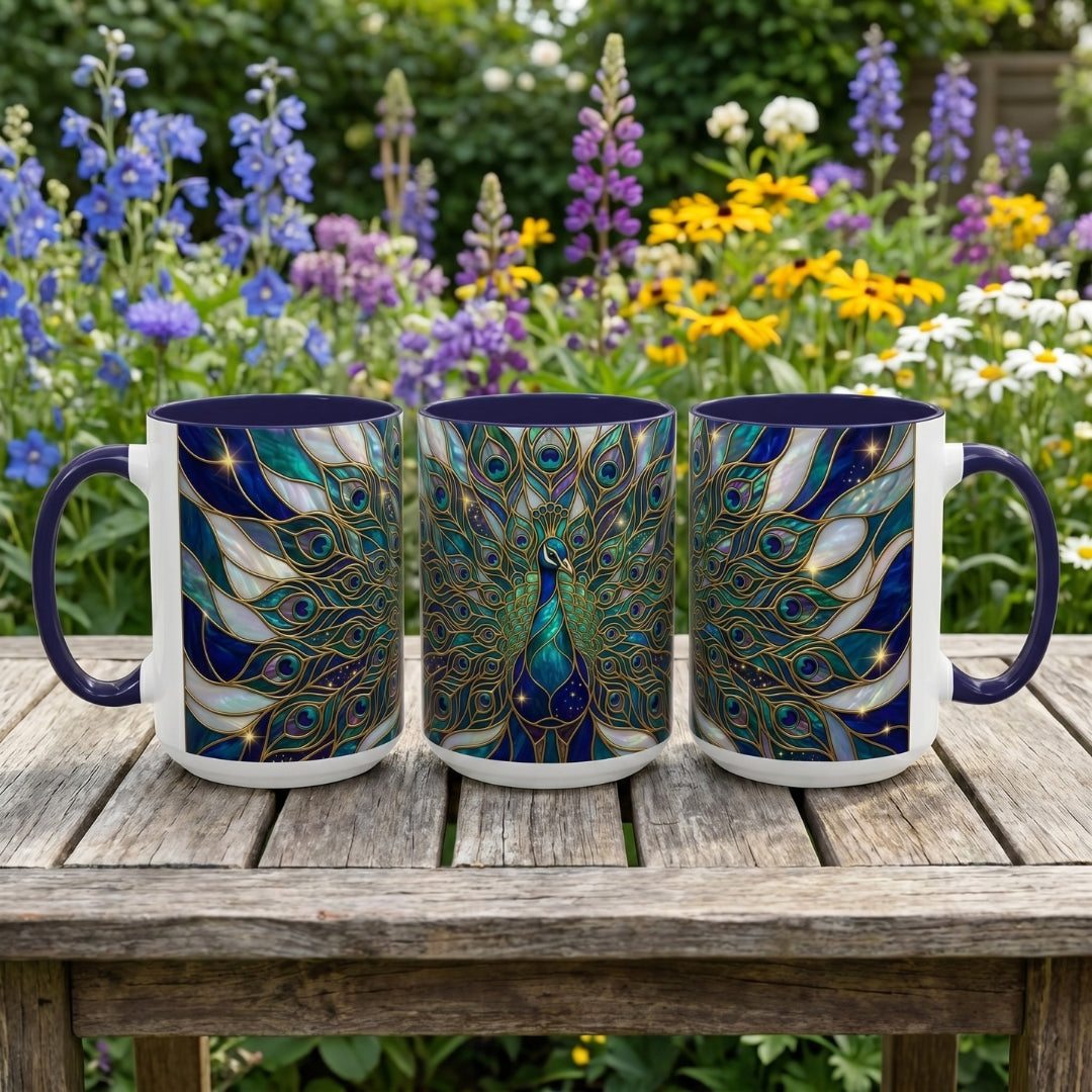 Peacock Stained Glass Mug