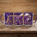 Celestial Purple Tiger Stained Glass Style Mug