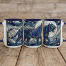 Sapphire Tiger Stained Glass Style Mug