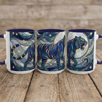 Sapphire Tiger Stained Glass Style Mug