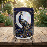 Moonlit Peacock Stained Glass Style Mug