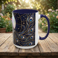 Moonlit Peacock Stained Glass Style Mug