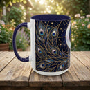 Moonlit Peacock Stained Glass Style Mug