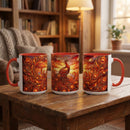 Sunset Peacock Stained Glass Style Mug