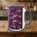 Purple Peacock Stained Glass Style Mug