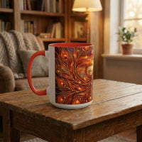 Sunset Peacock Stained Glass Style Mug