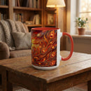 Sunset Peacock Stained Glass Style Mug