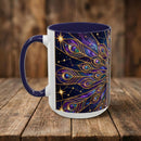 Celestial Peacock Stained Glass Style Mug