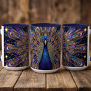Celestial Peacock Stained Glass Style Mug