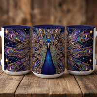 Celestial Peacock Stained Glass Style Mug