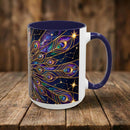 Celestial Peacock Stained Glass Style Mug