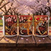 Sakura Tiger Stained Glass Style Mug