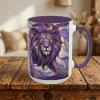 Purple Lion Stained Glass Style Mug