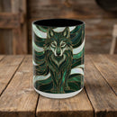 Jade Wolf Stained Glass Style Mug