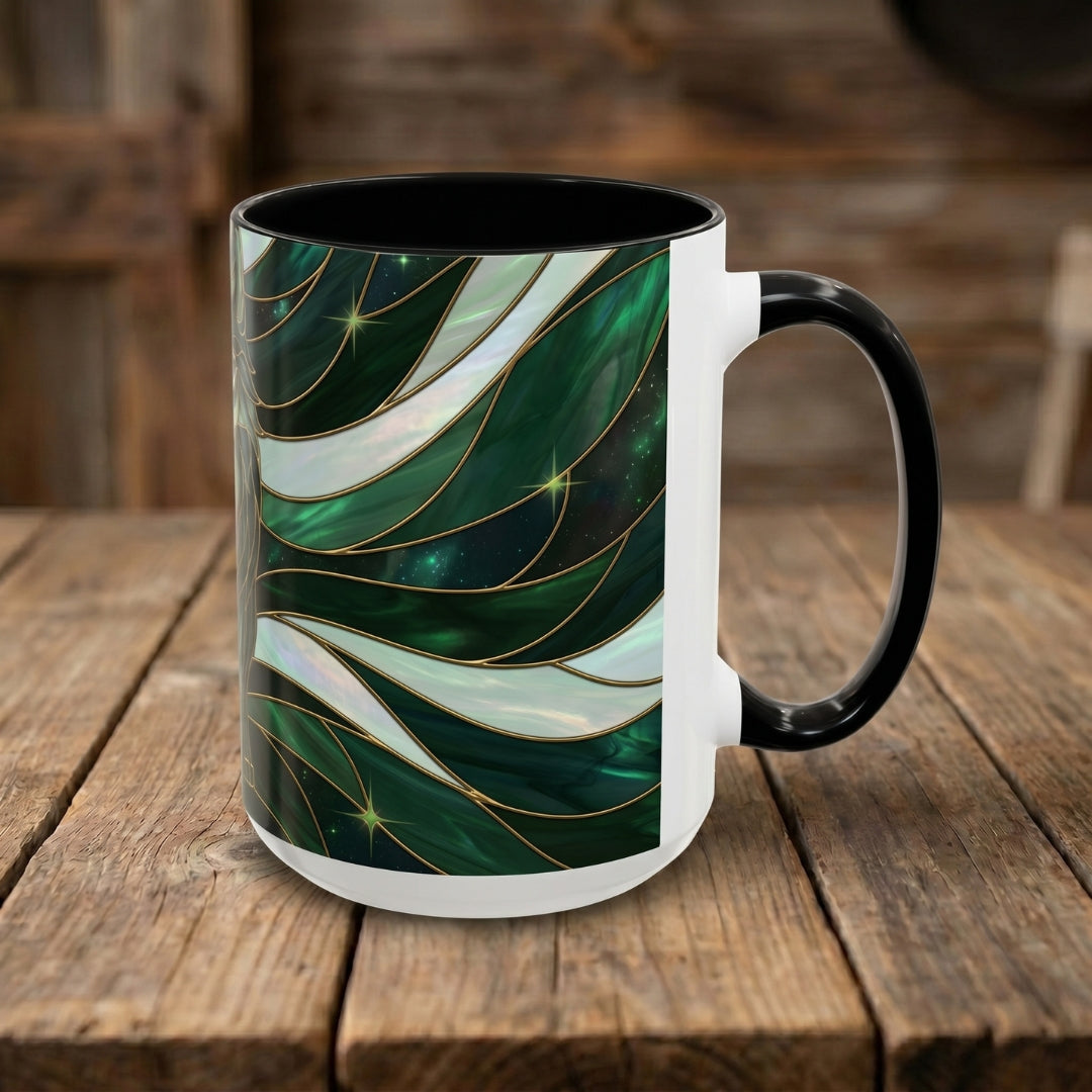Jade Wolf Stained Glass Style Mug