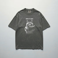 Books & Coffee Raccoon Comfort Colors® T-Shirt