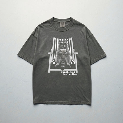 Sunshine & Iced Coffee Raccoon Comfort Colors® T-Shirt