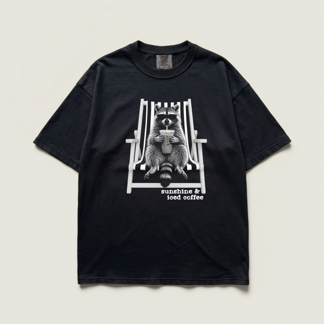 Sunshine & Iced Coffee Raccoon Comfort Colors® T-Shirt