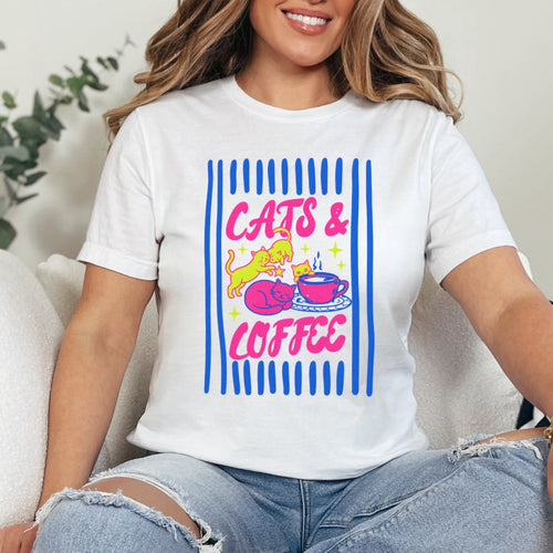 Cats & Coffee Chaos Premium Tshirt