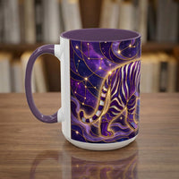 Celestial Purple Tiger Stained Glass Style Mug