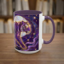 Celestial Purple Tiger Stained Glass Style Mug