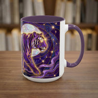 Celestial Purple Tiger Stained Glass Style Mug