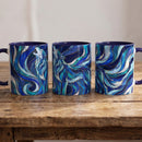 Cobalt Wolf Howl Stained Glass Style Mug