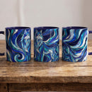 Cobalt Wolf Family Stained Glass Style Mug