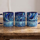 Cobalt Wolf Reflection Stained Glass Style Mug