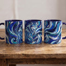 Cobalt Wolf Guardian Stained Glass Style Mug